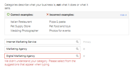 Google My Business Category Denial