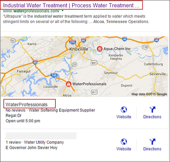 (Figure 2: Industrial Water Treatment Alcoa TN, Local Results)